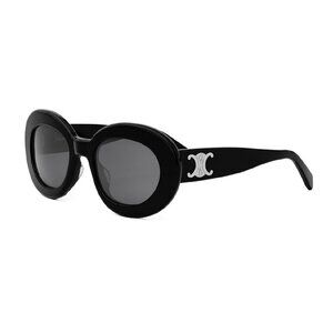 NEW CELINE SUNGLASSES, WOMEN BLACK ROUND EYEWEAR CELINE CL40312U 01A